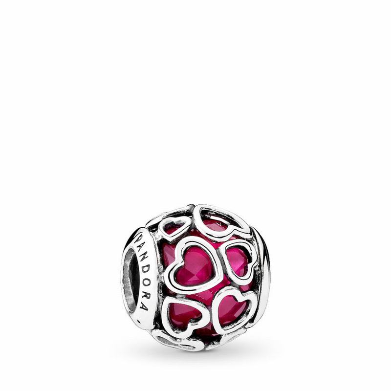 Pandora Cerise Encased in Love Charm NZ Sale, Sterling Silver (584921-DEW)